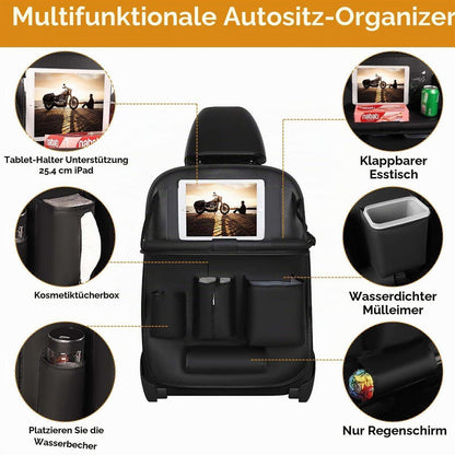 Auto Organizer Kinder mit Klapptisch & Tablet Tasche Schwarz