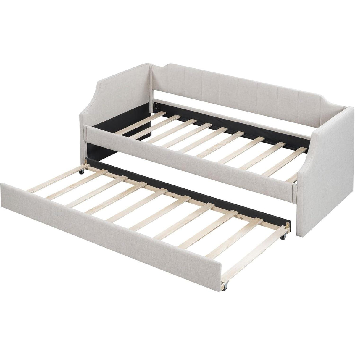 Tagesbett 90x200 mit Rollbett, Beige