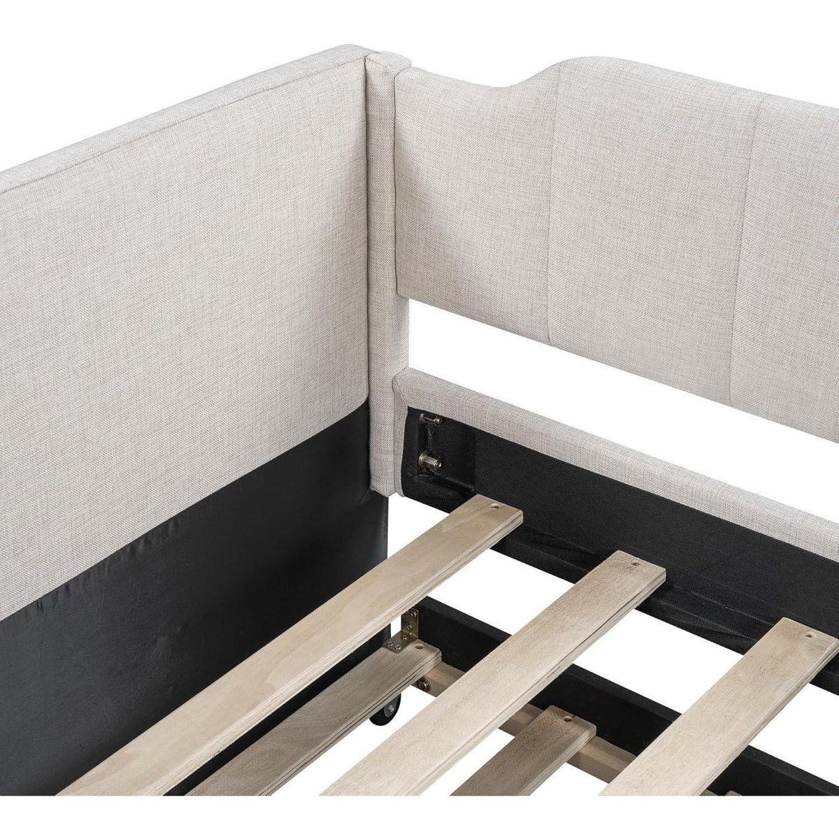 Tagesbett 90x200 mit Rollbett, Beige