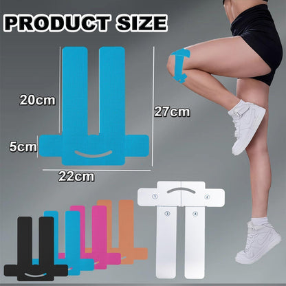 Kinesio Tape Knie Vorgeschnitten – 16 Stück Blau & Rosa