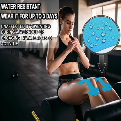 Kinesio Tape Knie Vorgeschnitten – 16 Stück Blau & Rosa