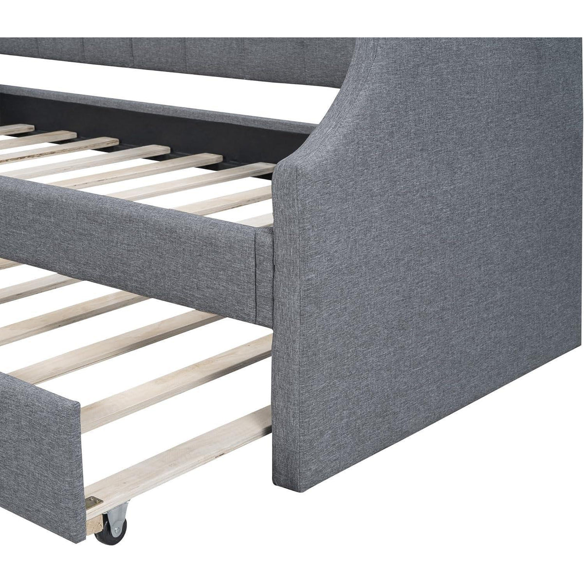 Graues Tagesbett 90x200 mit Rollbett
