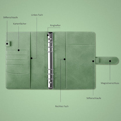 A5 Ringbuch Notizbuch Grün – Nachfüllbar & Organisiert