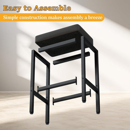 Moderner Barhocker 4er Set – Schwarz, 66 cm Höhe