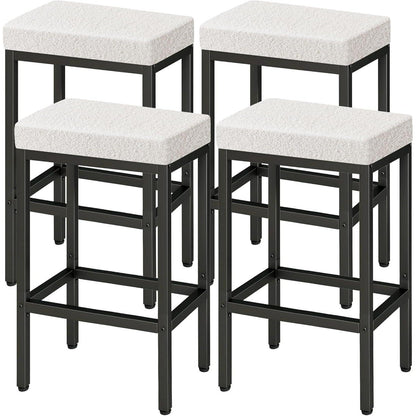 Moderner Barhocker 4er Set Weiß – 66cm Küchenhocker ohne Lehne