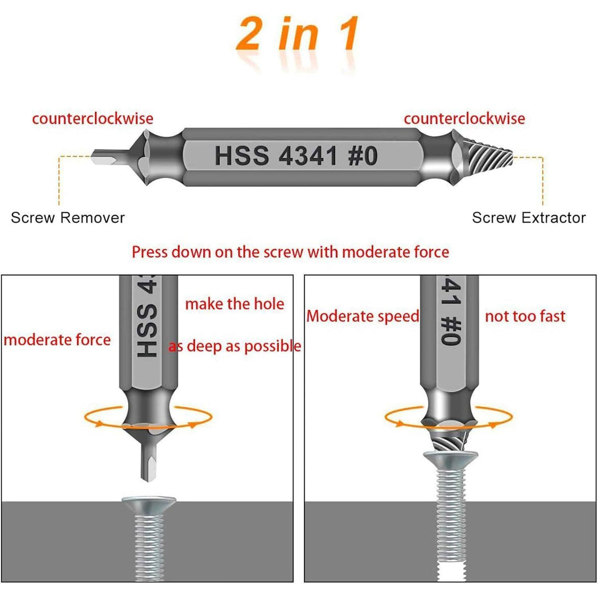 Schraubenausdreher Set 5-teilig M3-M18 HSS 4341 Linksausdreher