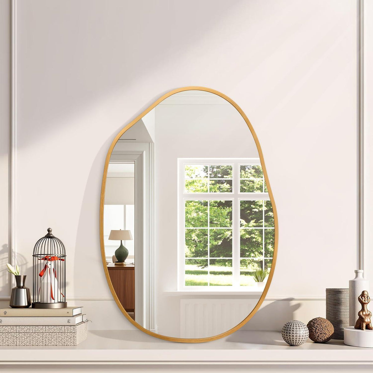 Moderner Goldener Badezimmerspiegel mit Rahmen – 45x65 cm