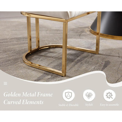 Ya-Home Esszimmerstühle 4er Set, Samt Polsterstühle Weiß