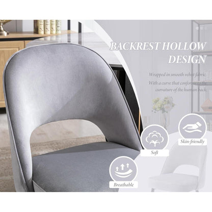 Esszimmerstühle Set 4 Grau – Polsterstühle mit Metallbeinen