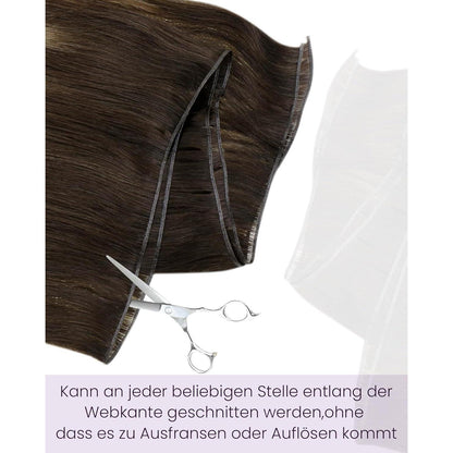 Echthaar Tressen Balayage Braun #4/27/4 – 55cm