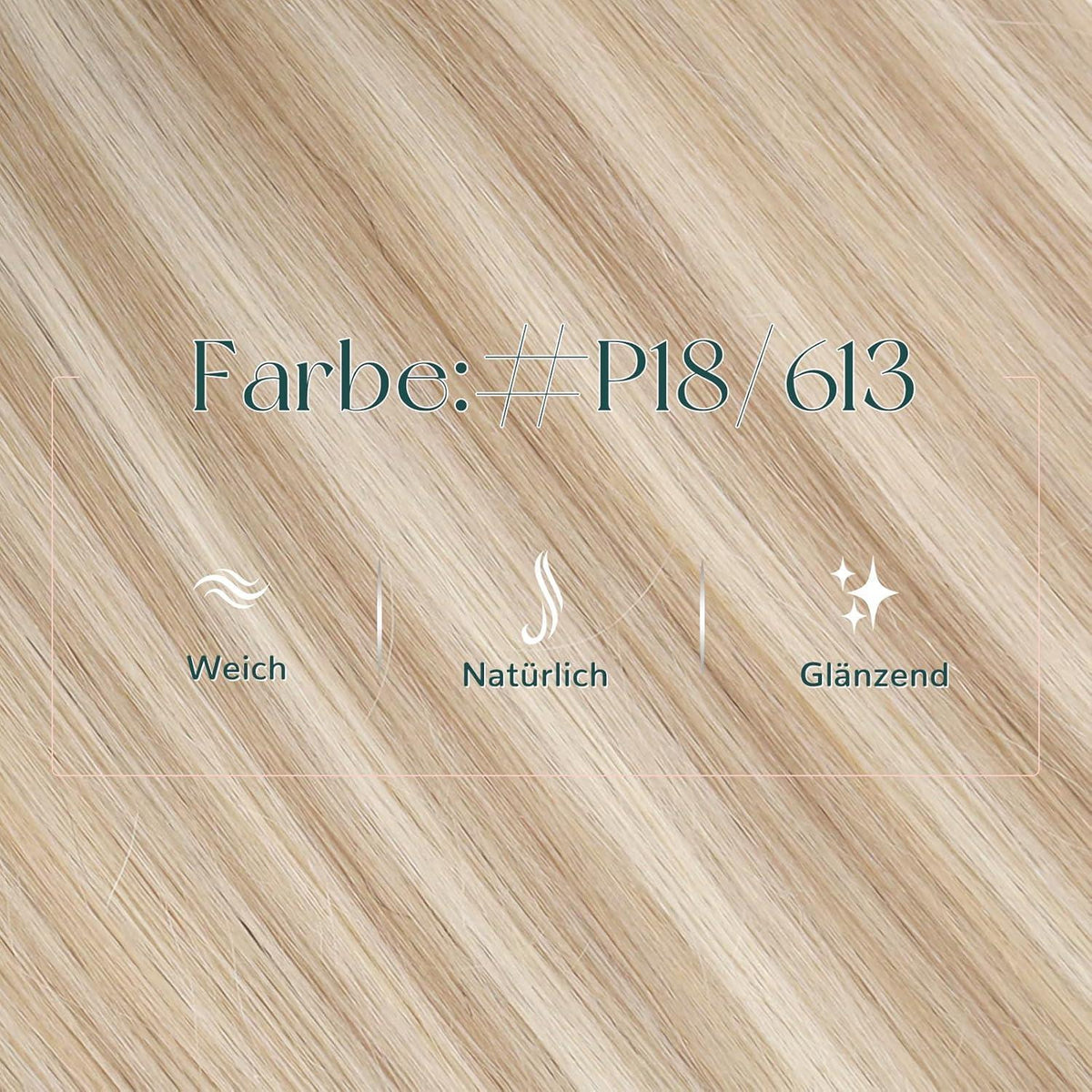 Echthaar Tressen Blond Highlights 55cm - Haarverlängerung