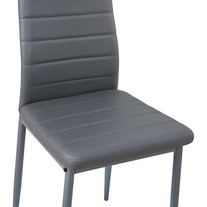 Esszimmergruppe Eiche-Weiß 160cm mit 4 Stühlen in Lederoptik