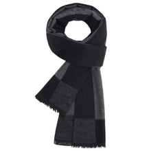 Herrenschal Winter Elegant Kariert 180x30cm Dunkelgrau