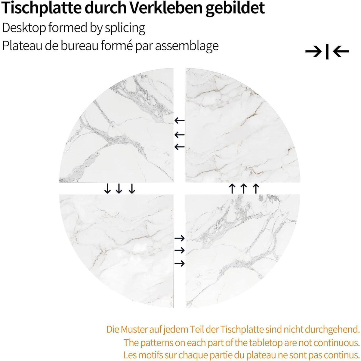 Runder Esstisch Set für 4 Personen | Schwarz & Grau Samt