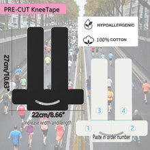 Vorgeschnittenes Kinesiotape für Knie – 10er Pack für Schmerzlinderung