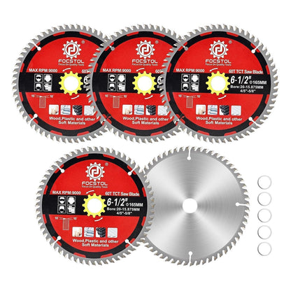 Kreissägeblatt Holz 165mm 60 Zähne 5er Set für Weichmaterialien