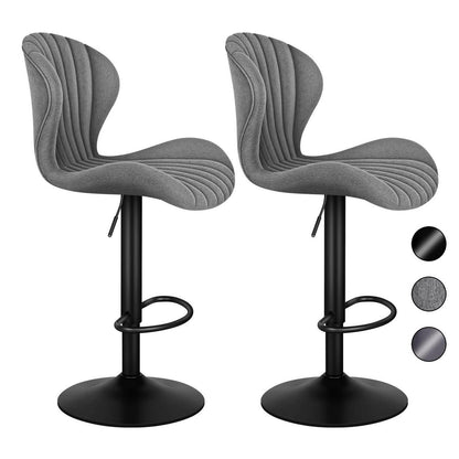 Barhocker Set 2 - Höhenverstellbar & Schwenkbar, Grau