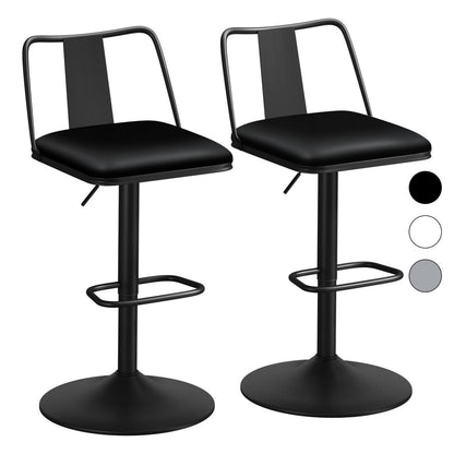 Verstellbarer Barhocker-Set (2x) Schwarz mit Fußstütze