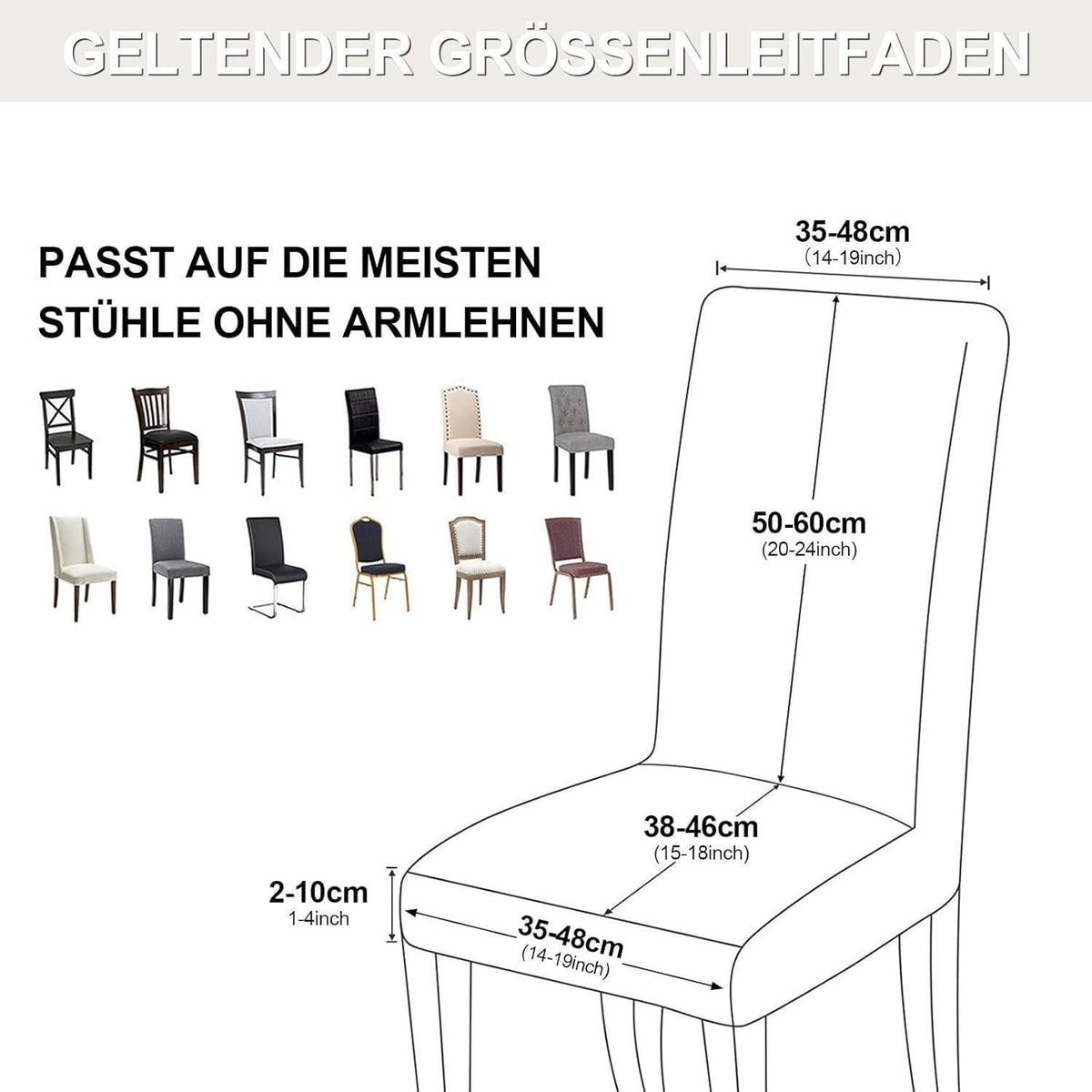 Stuhlhussen 4er Set Stretch Kurzflor – Weiß
