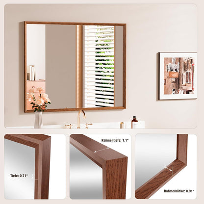 Vintage Wandspiegel Braun Rechteckig 56x76 cm