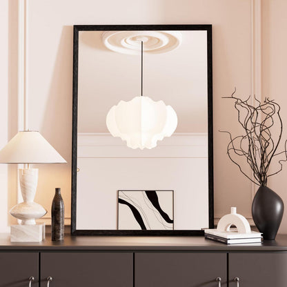 Wandspiegel Schwarz Rechteckig 70x90cm mit Holzoptik Rahmen