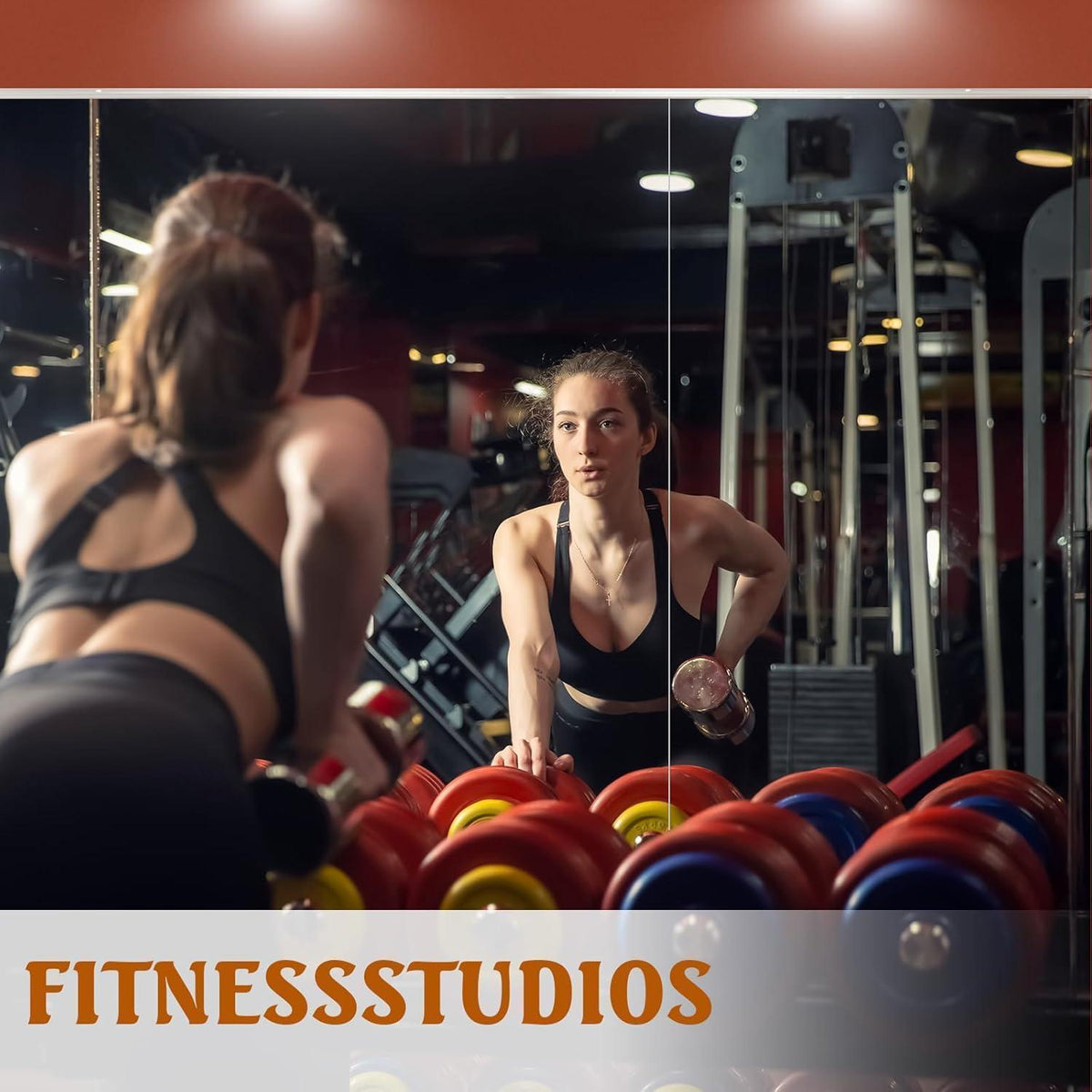 WEER Heim Gym Spiegel 140x42cm - 2er Set, Gehärtetes Glas
