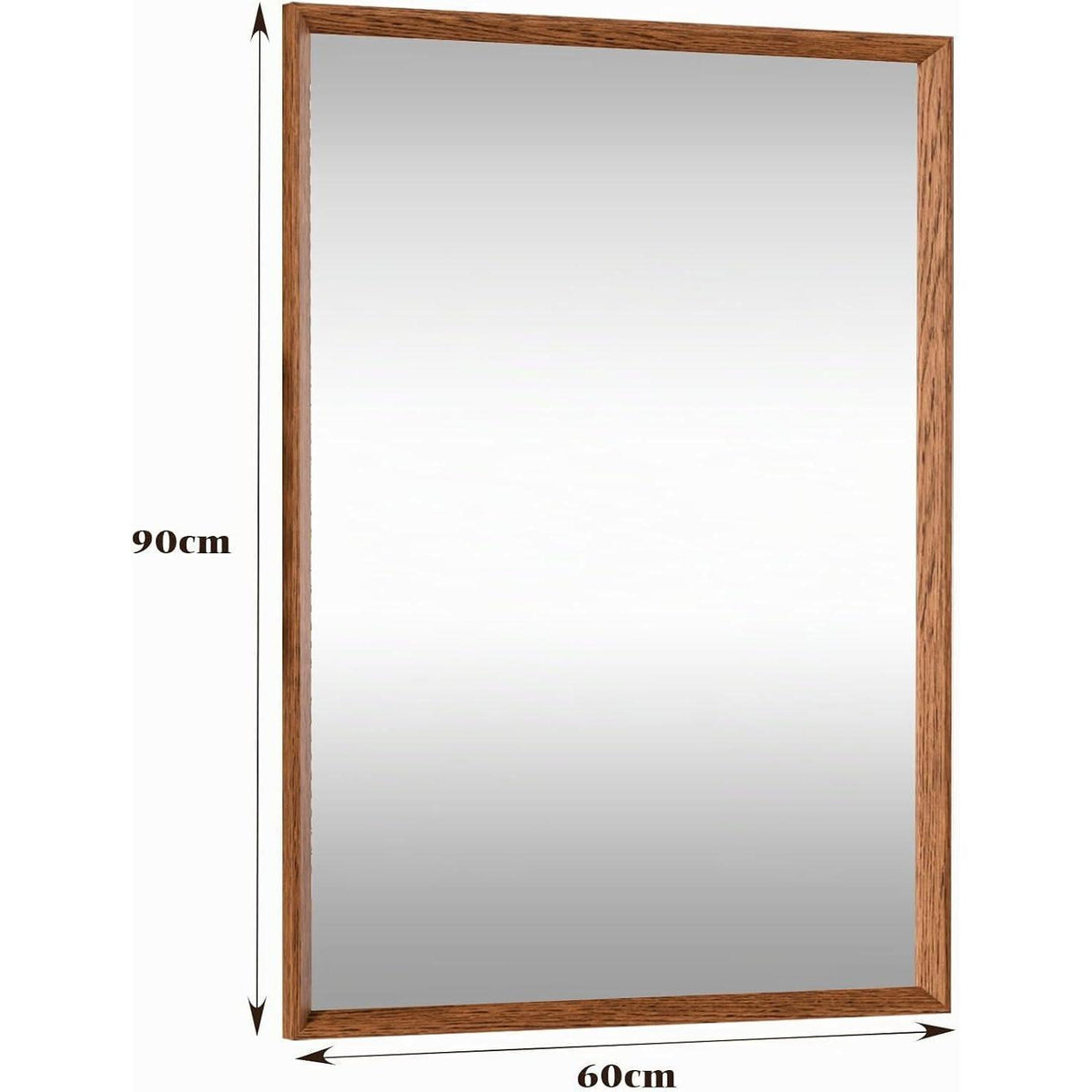 Vintage Wandspiegel Braun 60x90 cm - Rechteckiger Kosmetikspiegel