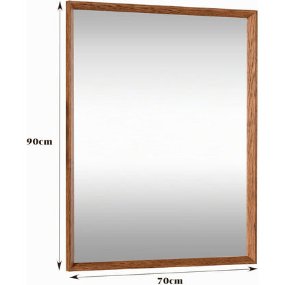 Vintage Wandspiegel Braun 70x90 cm - Rechteckiger Kosmetikspiegel