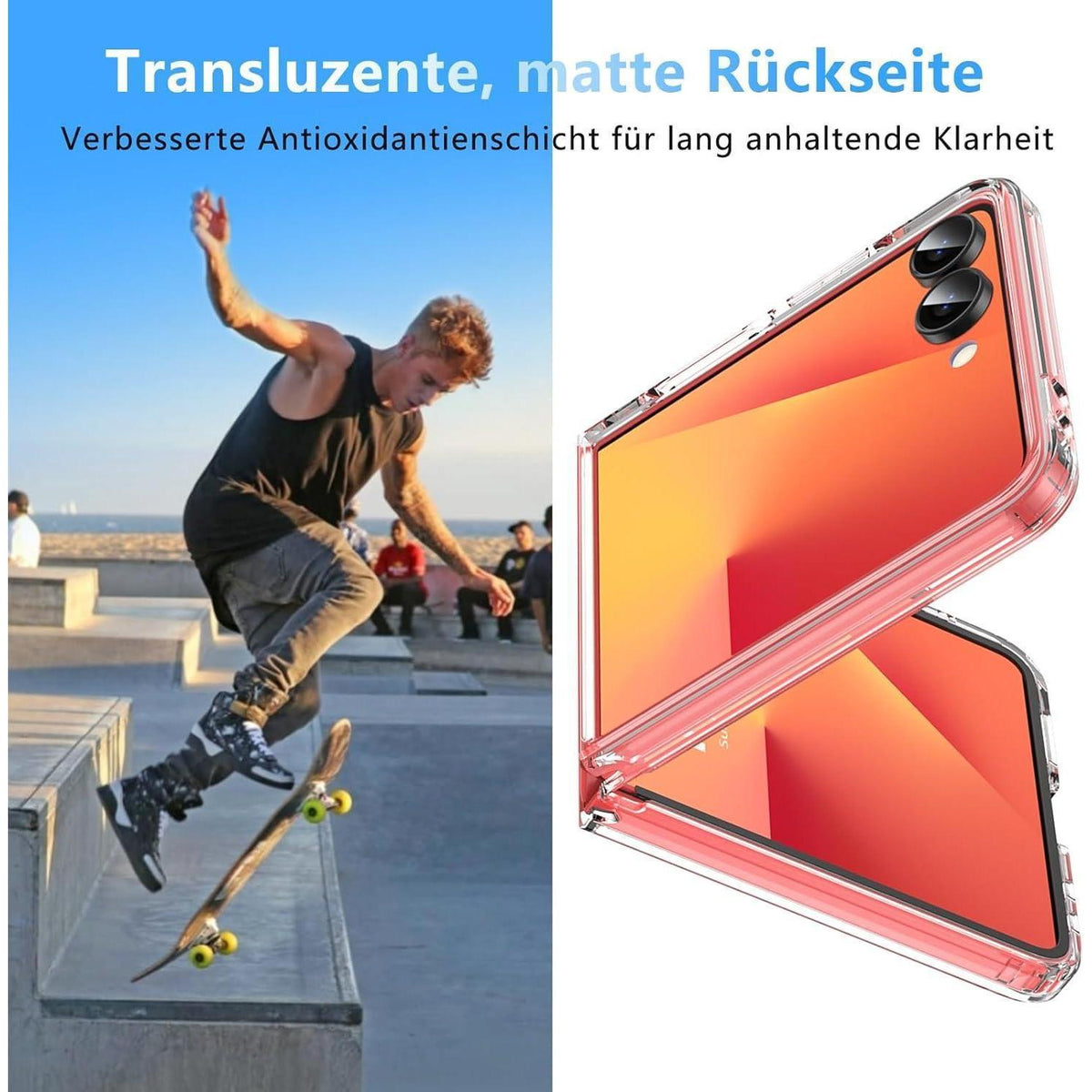Samsung Galaxy Z Flip 7 Hülle, Militärschutz, Transparent