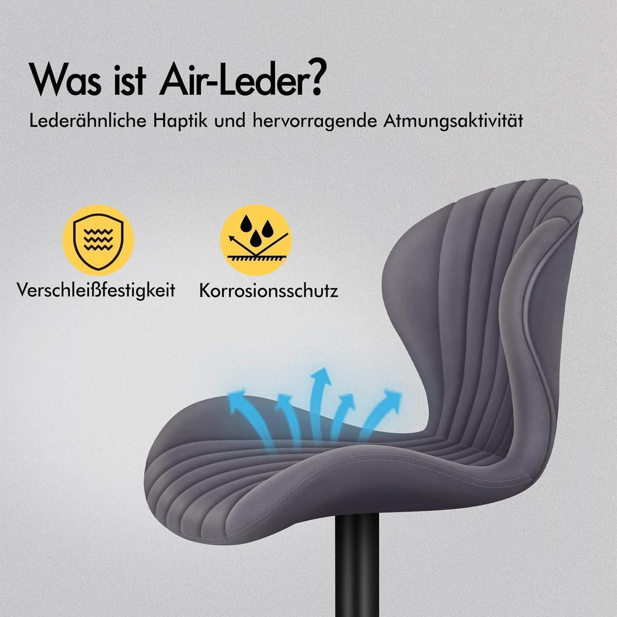 Barhocker Set 2x Höhenverstellbar Grau – Komfortable Küchenhocker