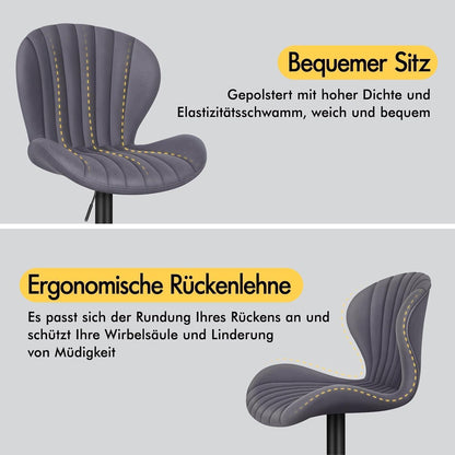 Barhocker Set 2x, Grau – Höhenverstellbar & Schwenkbar