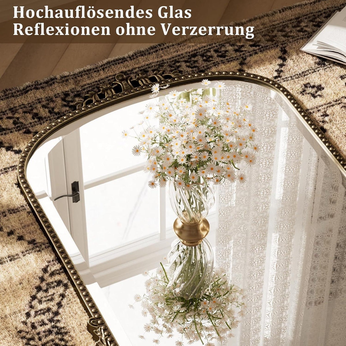 Vintage Wandspiegel 81x61cm – Barock Spiegel Gold oder Kupfer