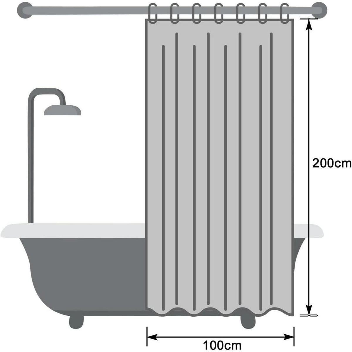 Duschvorhang Sandfarben 100x200 cm – Wasserdicht & Schnelltrocknend