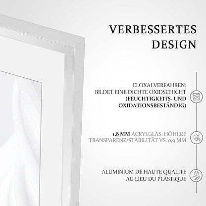 Bilderrahmen 30x40 cm Aluminium Silber mit Kunstglas