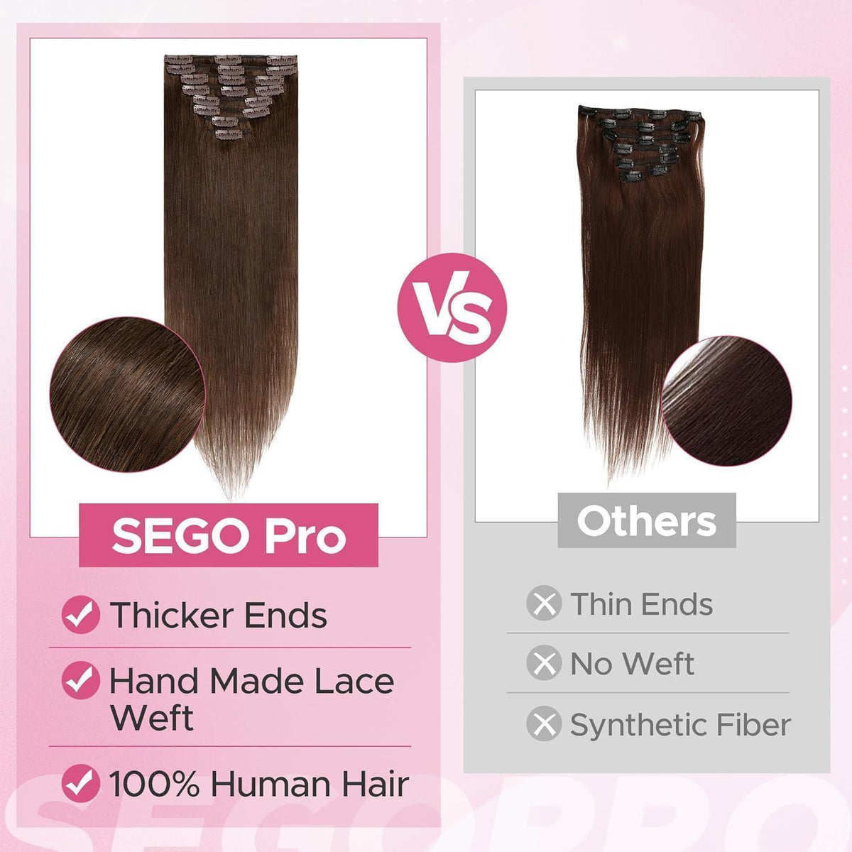 Remy Haarverlängerung 40cm, Kastanienbraun & Dunkelblond