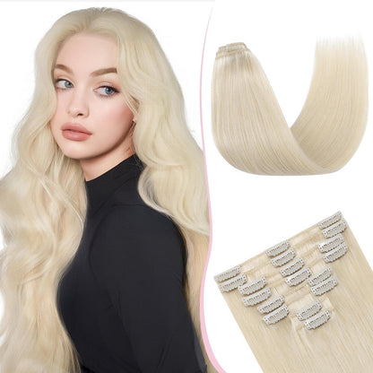 Remy Clip-in Echthaarverlängerung 40cm Platinblond