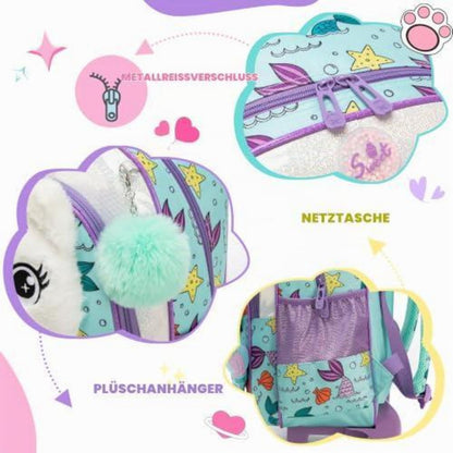 Schulranzen mit Rollen für Mädchen – 3-teiliges Set mit Snackbeutel