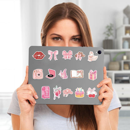 100 Coquette Aufkleber Pack – Ästhetische Sticker für Laptop & Flasche