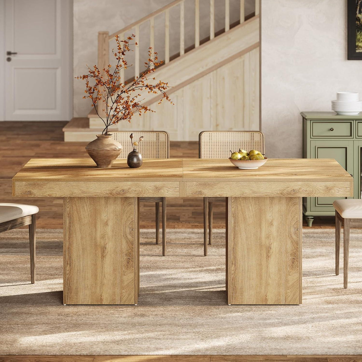 Quadratischer Esstisch 100cm – Hellbraun für 4 Personen