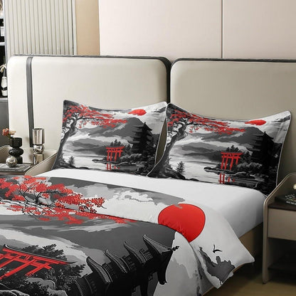 100% Baumwolle Bettwäsche Set Japanischer Stil Kirschblüten Dekor