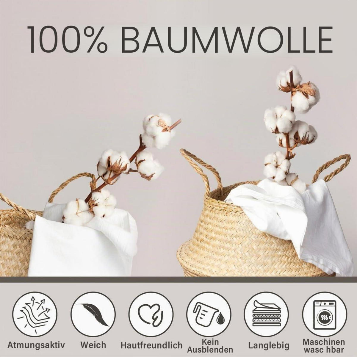 100% Baumwolle Bettwäsche Set Japanischer Stil Kirschblüten Dekor
