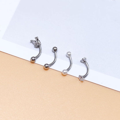 Curved Barbell Piercing Augenbrauen Lippe Helix Rook Daith 8mm Chirurgenstahl 1,2mm 4 Stück