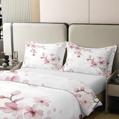 Baumwoll Bettbezug Kirschblüten Set 135x200 Kinder Schlafzimmer