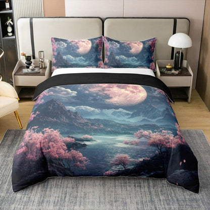 100% Baumwolle Bettbezug Sakura Kirschblüten Bettwäsche Set 135x200