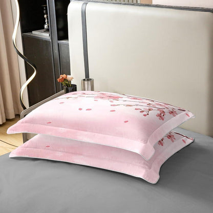 100% Baumwoll Bettwäsche Set Japanische Blumen Rosa 220x240