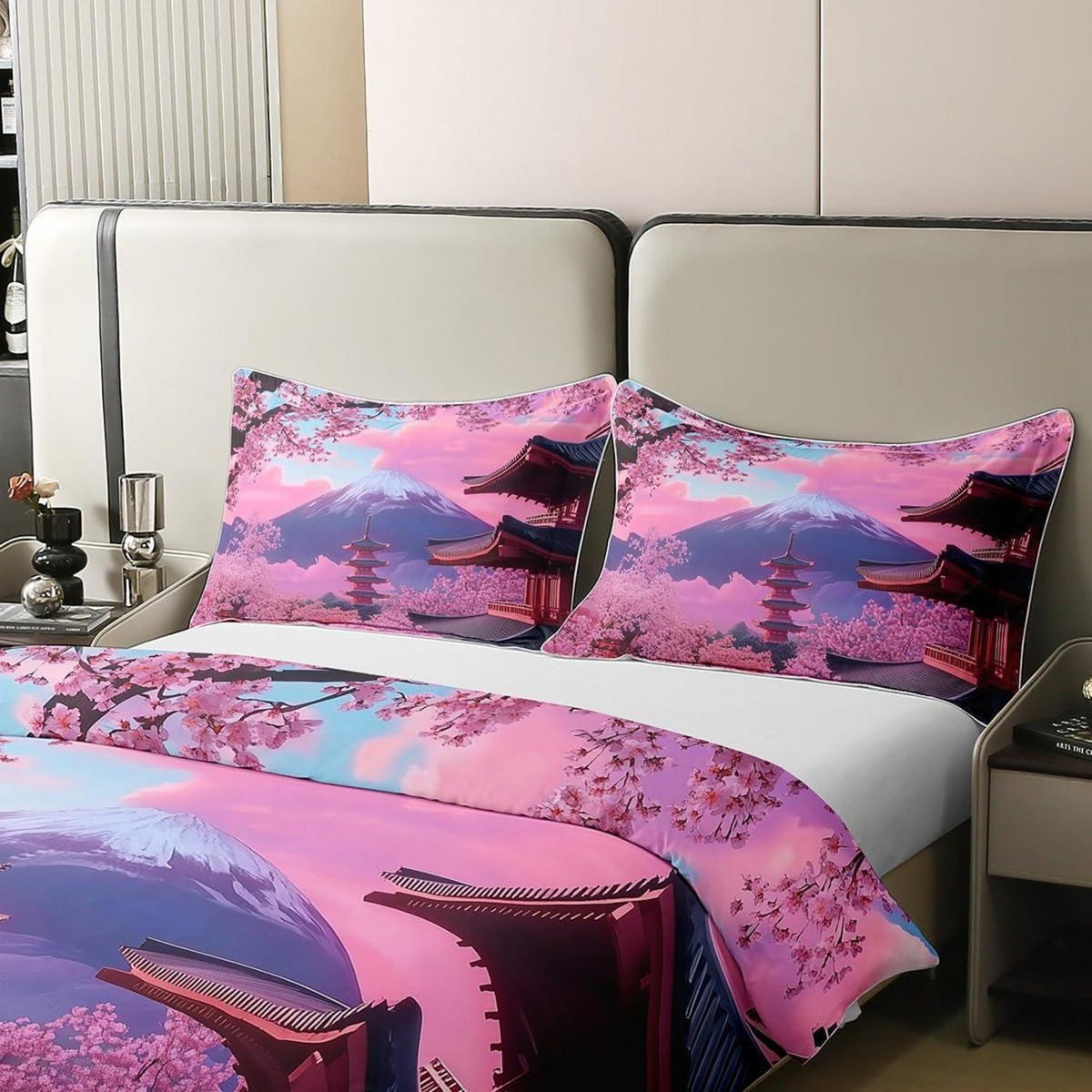 Baumwoll Bettbezug Set Kirschblüten Japanischer Stil 200x200