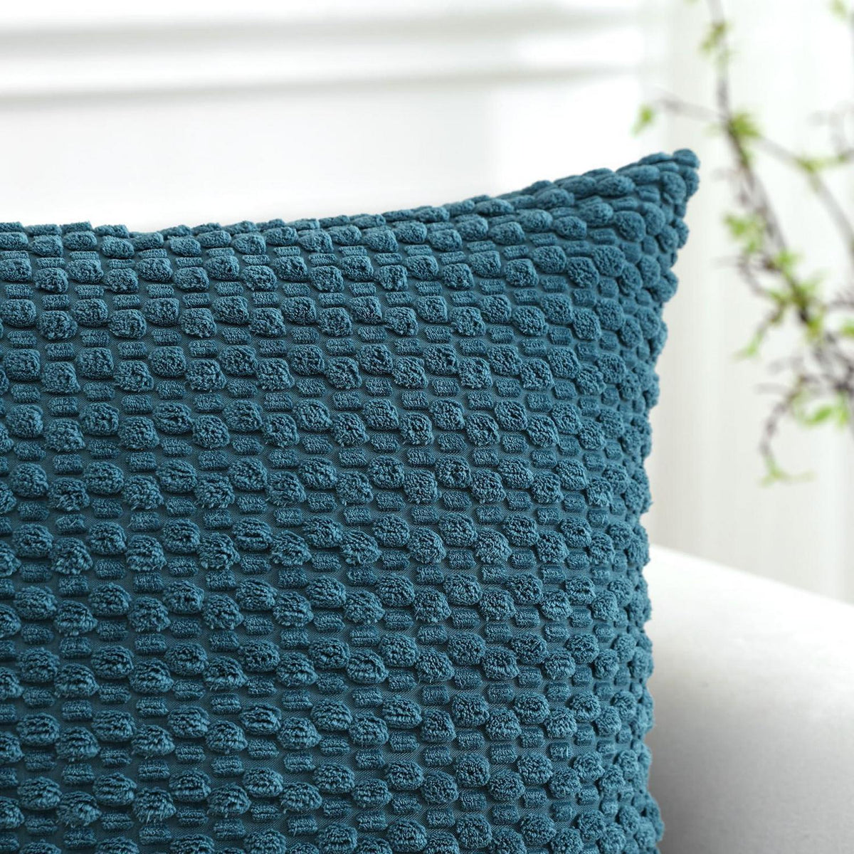 Cord Kissenbezug 60x60cm Staubiges Blau - Boho Deko Kissenhülle