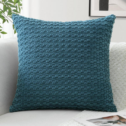 Cord Kissenbezug 60x60cm Staubiges Blau - Boho Deko Kissenhülle