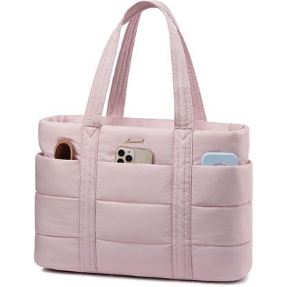 Laptoptasche Damen 15,6 Zoll Shopper mit Stanley Cup Fach, Rosa