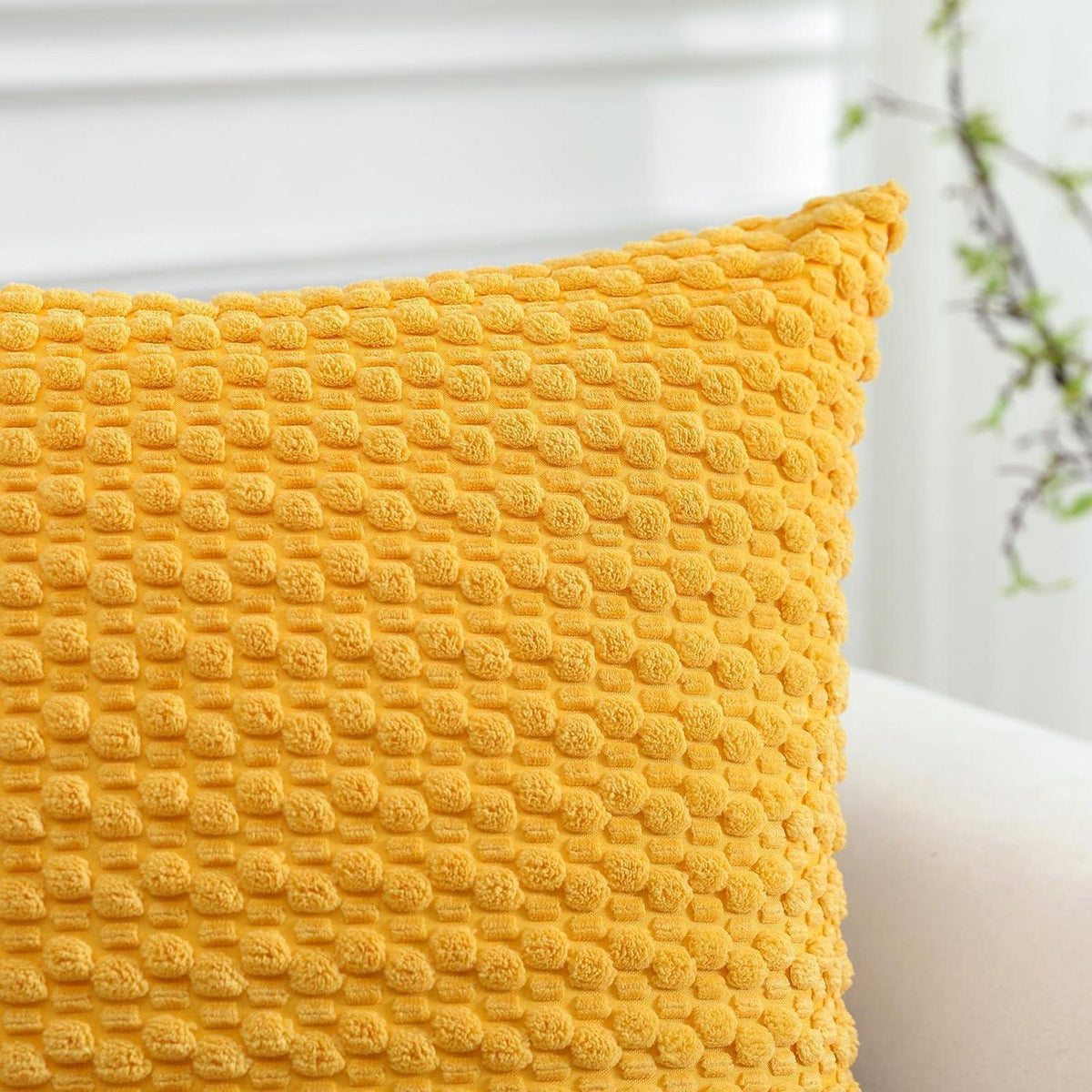 Cord Kissenbezug 30x50 cm Gelb – Boho Deko Kissenhülle